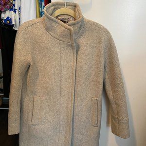 Jcrew Cocoon Coat in Italian Stadium-Cloth - Size 4P - Grey